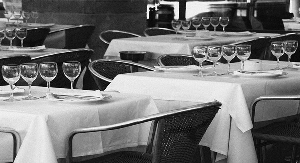 Picture of fancy restaurant tables.