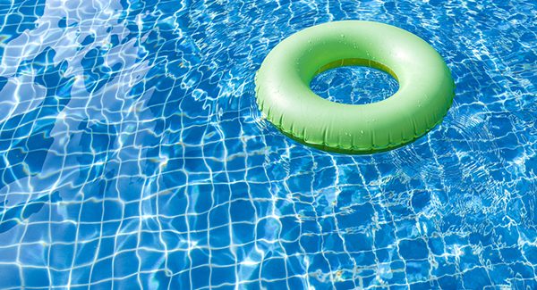 Picture of a floating tube in a pool.