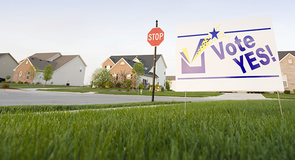 Political sign in condo and HOA.