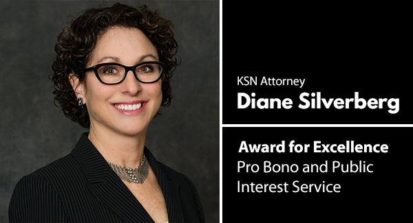 KSN attorney Diane Silverberg receives excellence award.