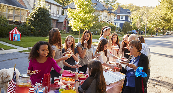 Block party in condo and HOA.