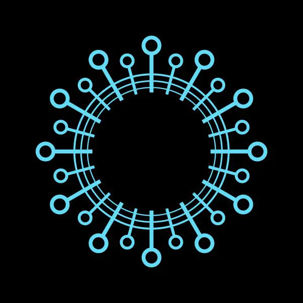 Virus drawing representing Covid-19.