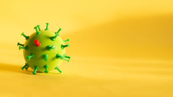 Single virus representing Coronavirus.
