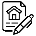 A simple black and white line drawing of a cat sitting upright, viewed from the side, with its tail curled around its body.